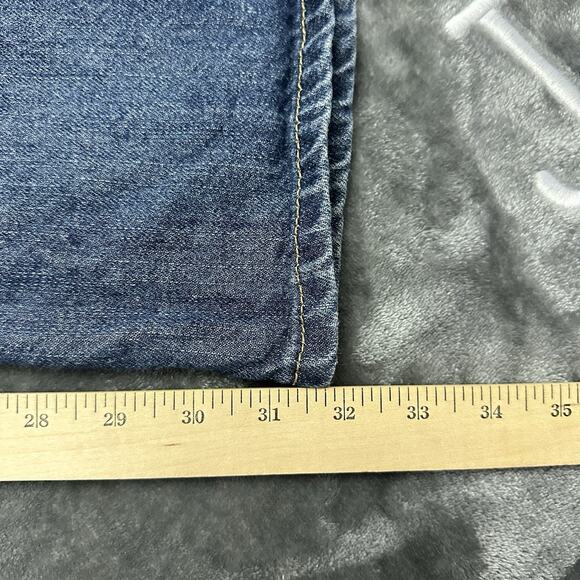 7 For All Mankind Jeans Men’s 33 Blue Button Fly Relaxed Fit Straight Pants - Picture 12 of 13